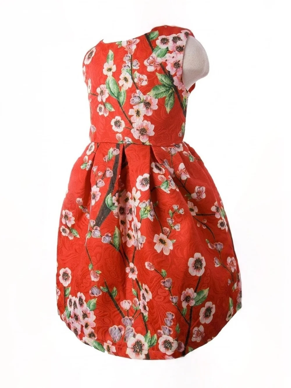 Ipuang Girls vibrant floral print classic A-Line knee length Holiday Dress Sz 4